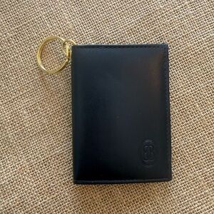 Buxton Black Key Holder with Gold Ring